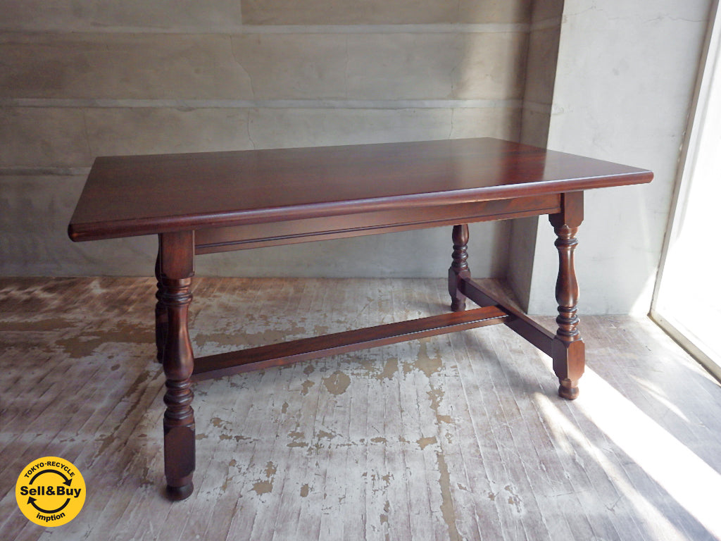 松本民芸家具 F型卓 ダイニングテーブル ミズメザクラ 幅140cm 　中古品 買い取りしました。学芸大学店 出張買取もお任せ下さい。