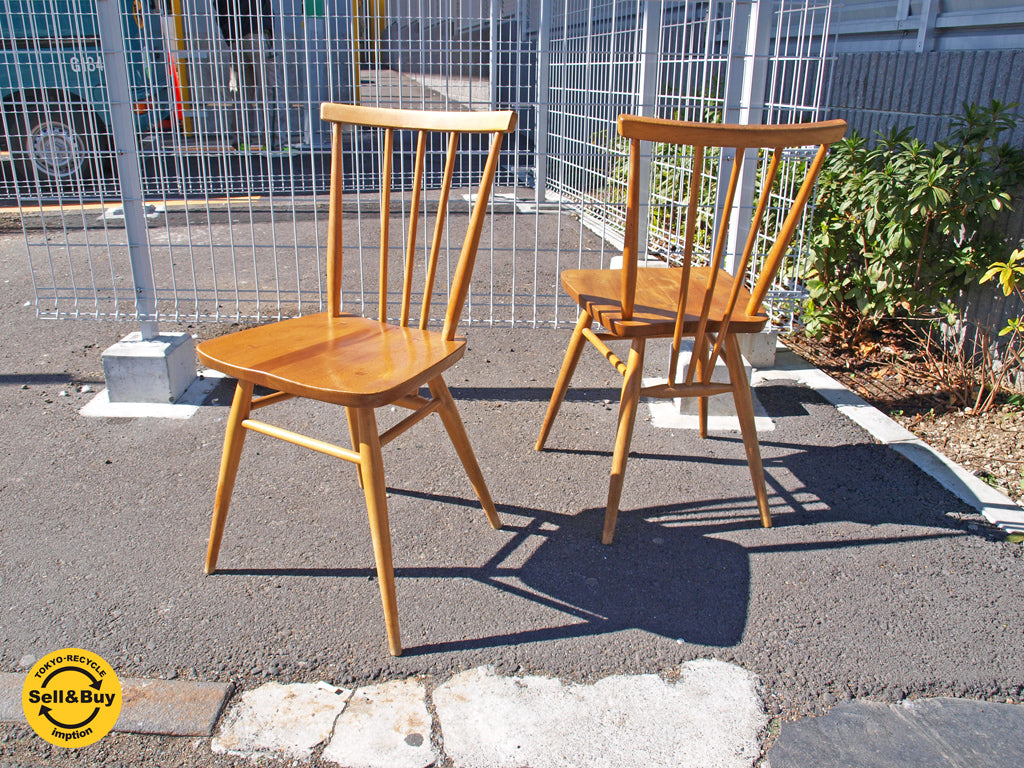 アーコール Ercol スティックバックチェア エルム材 英国 UKビンテージ～後ろ姿に惹かれる～【 買取と販売とレンタルのお店 】