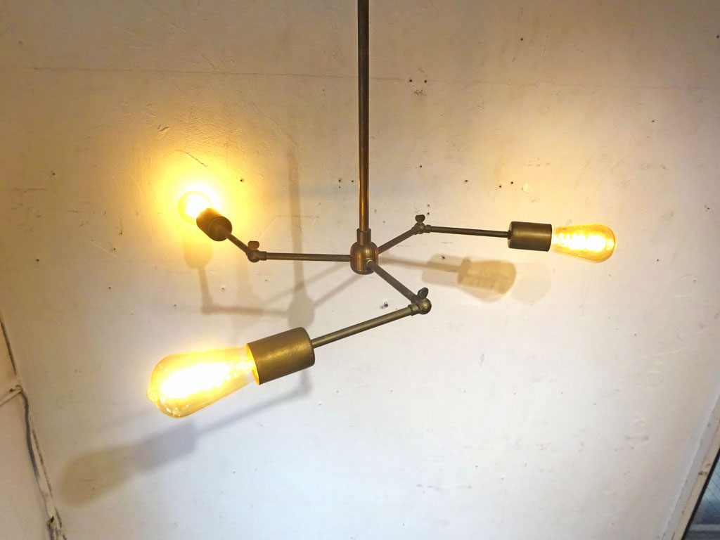 アクメファニチャー ACME furniture 3アーム ソリッドブラスランプ 3arm solid brass lamp ペンダントライト ～ミッドセンチュリーデザインを再現したアーキテクトデザイン。