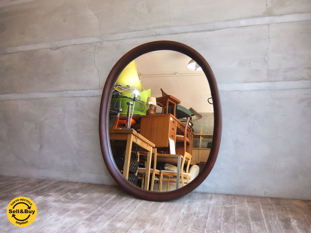 秋田木工 Akimoku ラウンド ウォールミラー 鏡 大判 柳宗理 デザイン 古代色  買い取りしました。学芸大学店 出張買取もお任せ下さい。