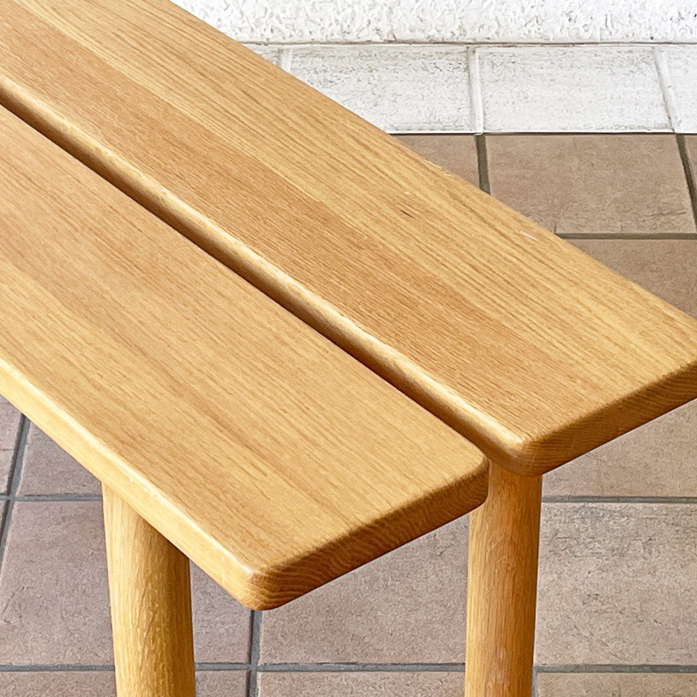 イデー IDEE ディモンシュ DIMANCHE ベンチ ディスプレイボード オーク材 W140cm シンプル ナチュラル 定価109,900円 ～素朴さと色合いに拘った無垢集成材ベンチ～