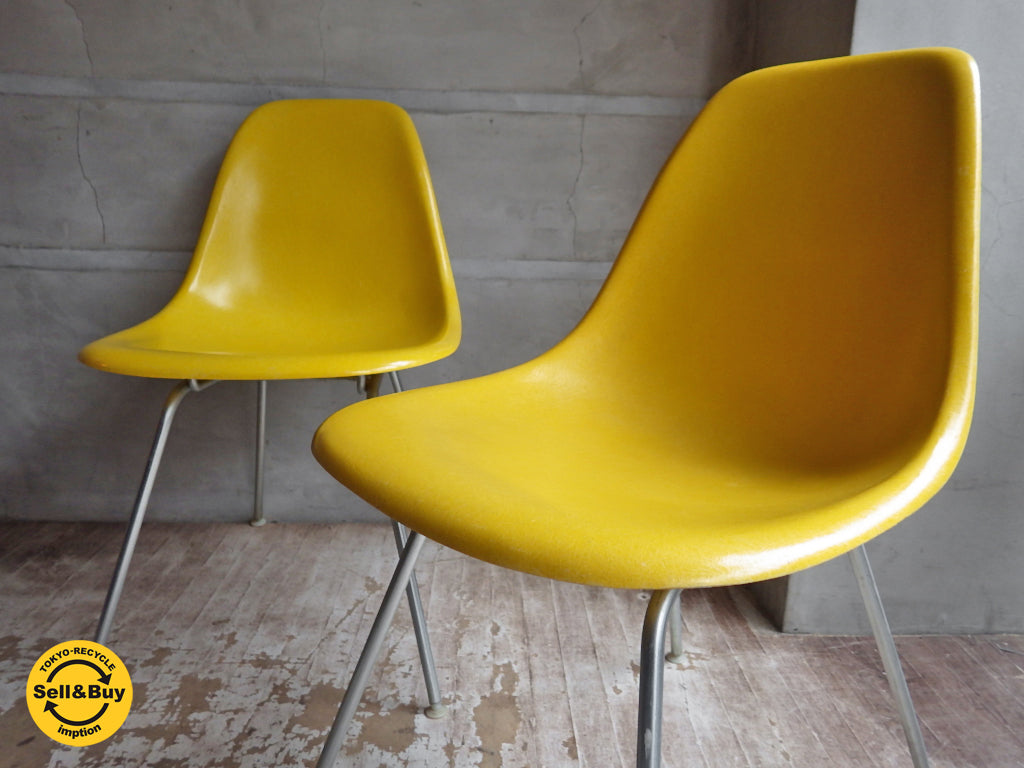 ハーマンミラー Herman Miller ビンテージ 2nd FRP サイドシェルチェア Hベース イエロー 　中古品 買い取りしました。学芸大学店 出張買取もお任せ下さい。