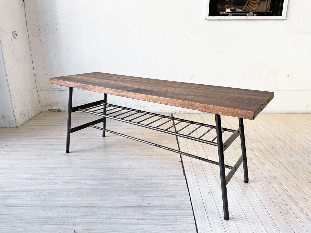 ビメイクス BIMAKES シンバス SHINBASU ソリッドベンチ SOLID BENCH 110 ウォールナット無垢材 アイアン インダストリアル 中古品 買い取りしました。