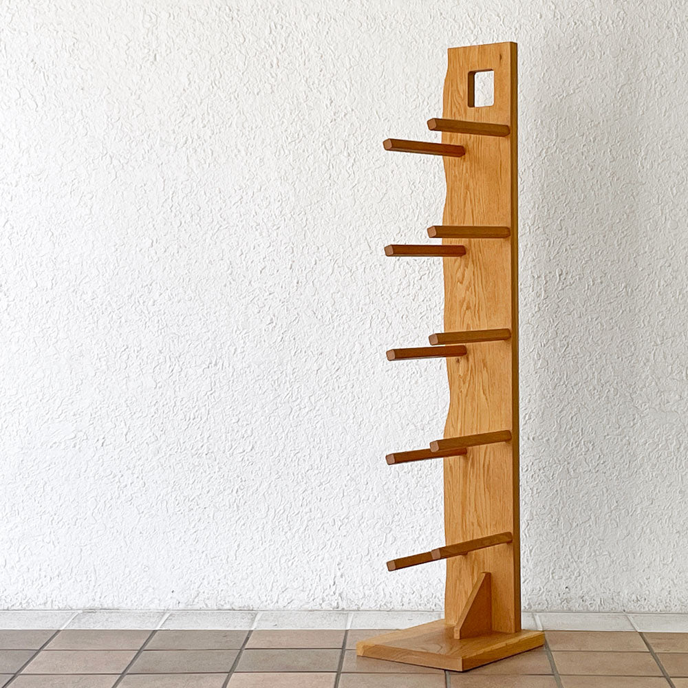  【用賀店】クラフトファニチャー Craft furniture オーク無垢材 スリッパラック スタンド フック付き W24.5cm ナチュラル 買取させていただきました。