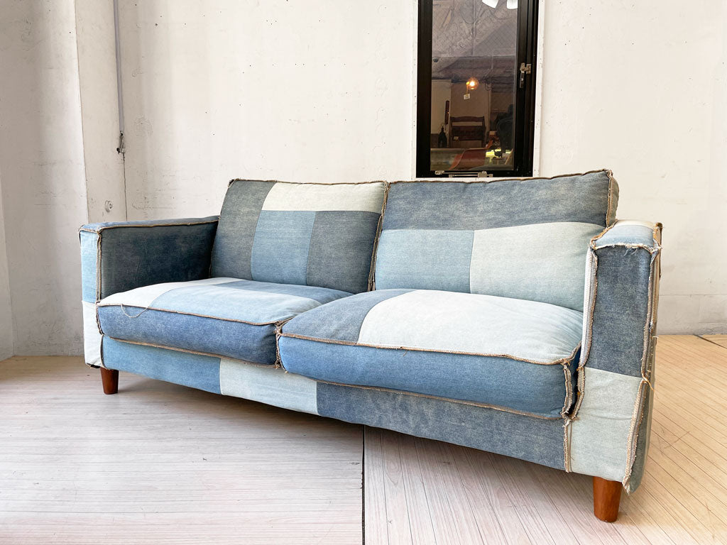 ビメイクス BIMAKES カリフォルニア50's ソファ 3人掛け 3P パッチワークデニム CALIFORNIA50's SOFA Patchwork-DENIM 定価 ￥148,500- 中古品 買い取りしました。