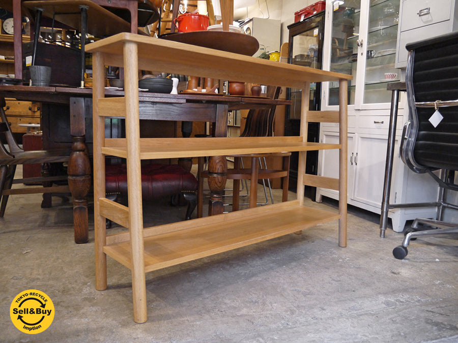 無印良品 MUJI リアルファニチャー REAL FURNITURE オープンシェルフ ワイド 木製ラック 3段 オーク材 ナチュラル　中古品 買い取りしました！ 自由が丘店 出張買取もお任せください。