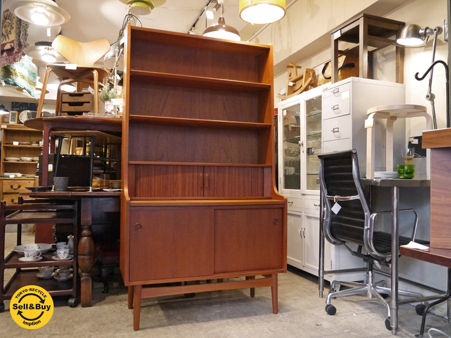 Bornholms Mobelfabrik ライティングビューロー 蛇腹 チーク材 ブックシェルフ キャビネット Johannes Sorth 北欧家具 デンマーク ビンテージ　中古品 買い取りしました！ 自由が丘店 出張買取もお任せください。