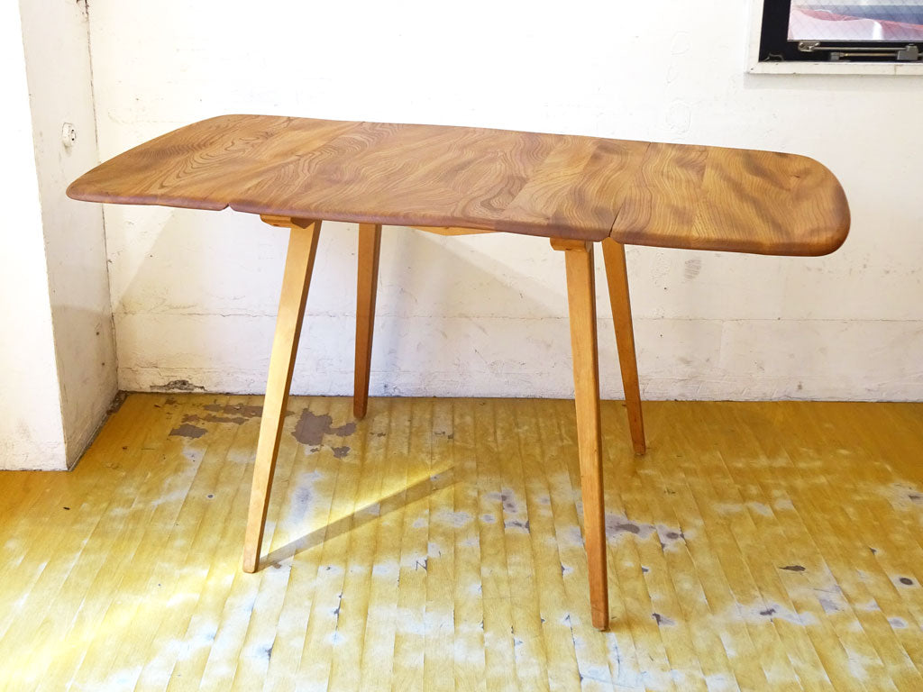 アーコール Ercol ドロップリーフテーブル ダイニングテーブル エルム材×ビーチ材 伸長式 W64～100～138cm UKビンテージ 英国 アンティーク 下北沢店 中古品 買い取りしました。