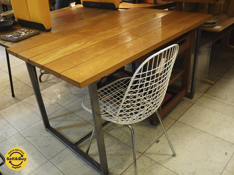 イデー IDEE プランクス PLANX テーブル タモ無垢材 x スチール～いたってシンプルな造りでありながら、洗練された印象を与える家具～【買取と販売とレンタルのお店】