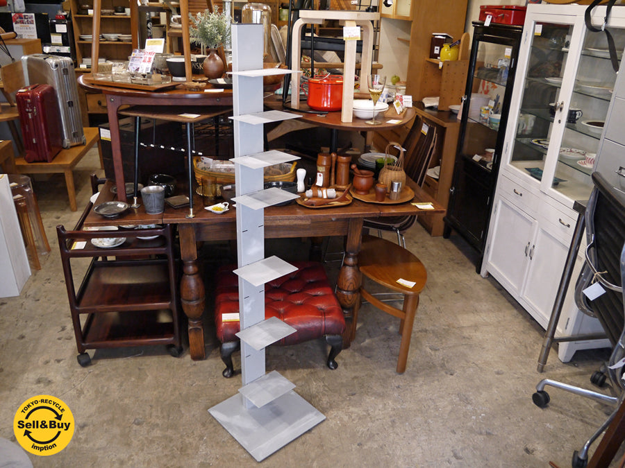 シンテシ SINTESI サピエンスブックタワー ブルーノ・レイナルディ タワー型シェルフ イタリア 本棚 シルバー　中古品 買い取りしました！ 自由が丘店 出張買取もお任せください。