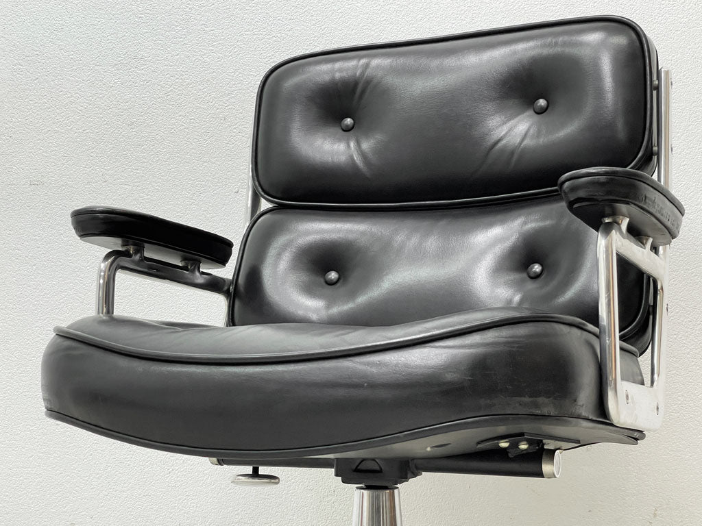 ハーマンミラー Herman Miller タイムライフチェア Time life chair イームズエグゼクティブチェア ブラックレザー 本革 4本脚キャスターベース ビンテージ ～新たな時代の幕開け～