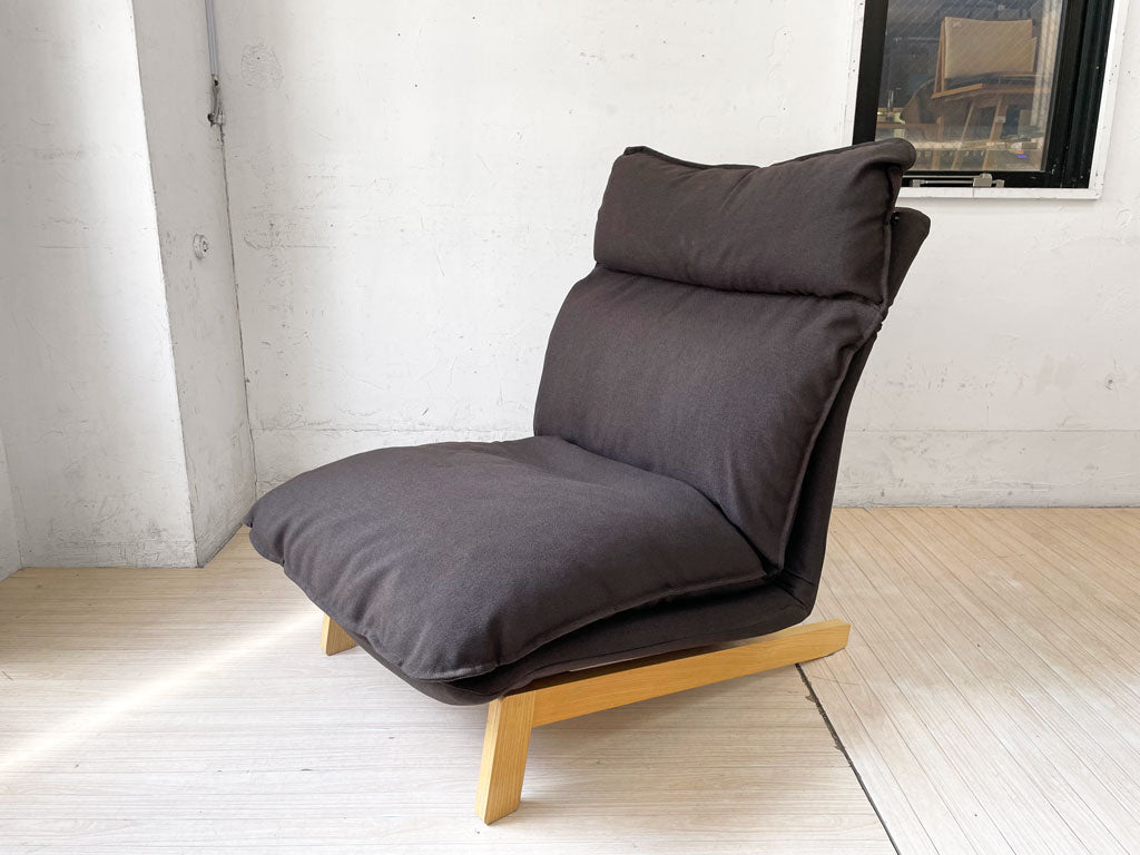 無印良品 MUJI ハイバック リクライニングソファ 1シーター ブラウン オーク材 リクライニングチェア フェザー仕様 レバーモデル 廃番 中古品 買い取りしました。