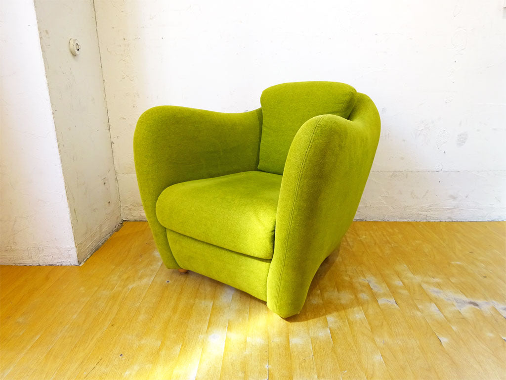イデー IDEE ミニミラーアームチェア MINI MILLER ARM CHAIR パーソナルチェア シングルソファ ファブリック グリーン 中古品 買い取りしました。