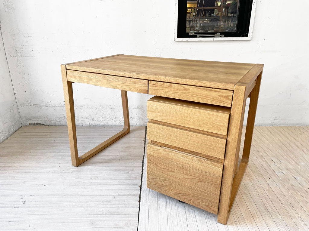 アクタスキッズ ACTUS KIDS フォピッシュ foppish デスク&ワゴン セット オーク材 W110cm デスク & チェスト ナチュラル 参考定価 合計￥108,900- ★ 中古品 買い取りしました。