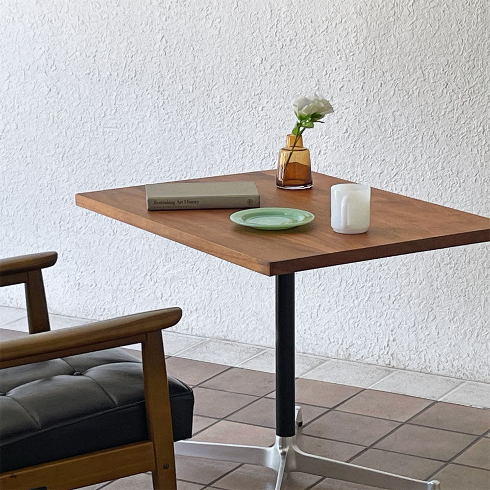 グリニッチ greeniche カフェテーブル Cafe Table 800×600×610 ウォールナット無垢材 Xレッグ ～同じ時を過ごして～