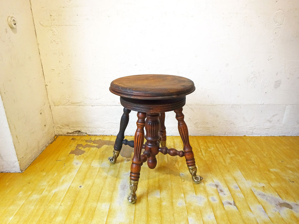 イギリス アンティーク UK Antique 無垢材 ピアノスツール クロウ＆ボール Claw＆Ball フット 下北沢店 中古品 買い取りしました。