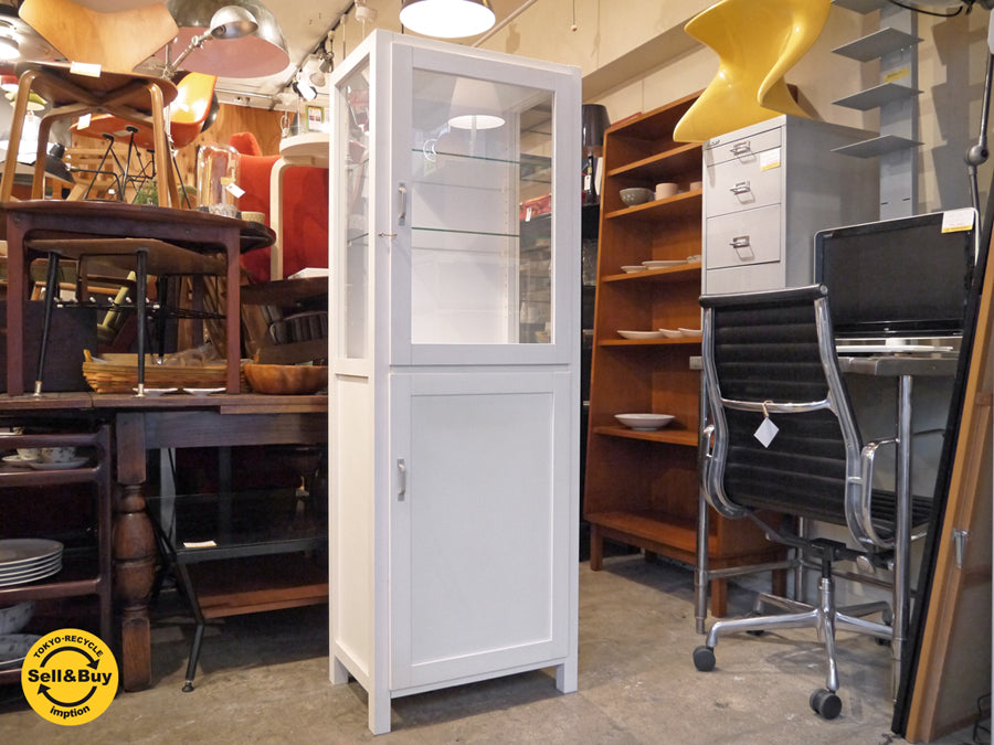 モモナチュラル Momo Natural シエル CIELE ガラスキャビネット キュリオケース パイン材 ホワイト フレンチカントリー ～スッとお部屋に馴染む可愛らしいキャビネット。～ 【 買取と販売とレンタルのお店 】