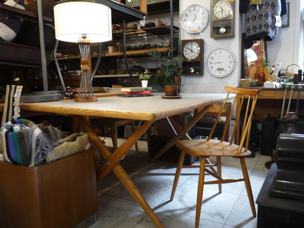 PPモブラー PP Mobler PP85 クロスレッグドテーブル オーク材×リノリウム天板 ハンス・J・ウェグナー Hans J.Wegner 北欧家具 デンマーク ビンテージ ～私の部屋にはまだ早い。～