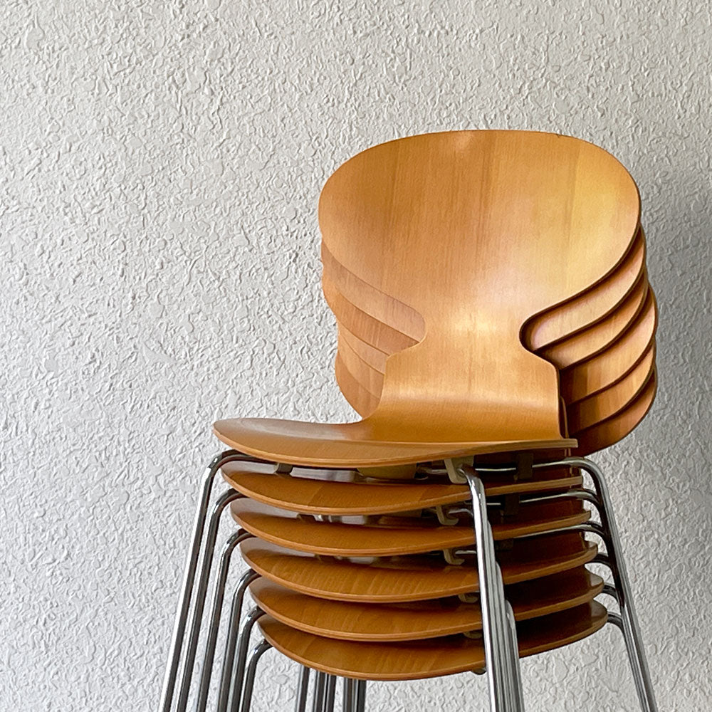  【用賀店】フリッツハンセン Fritz Hansen アントチェア 4本脚 ナチュラルビーチ ラッカー アルネ・ヤコブセン 北欧家具 A~F、計6脚 買取させていただきました。