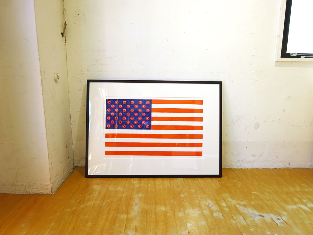 コンラッドリーチ CONRAD LEACH シルクスクリーン 76 Flags ポップアートフレーム 額装 中古品 買い取りしました。
