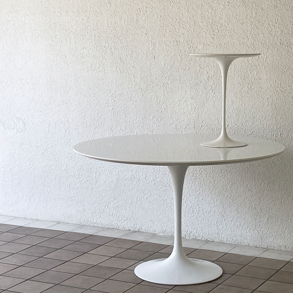  【用賀店】ノル ノール Knoll サーリネンコレクション チューリップ ビンテージ ダイニングテーブル Φ120cm＆サイドテーブル Φ41cm ホワイトラミネート エーロ・サーリネン ミッドセンチュリーデザイン 買取させていただきました。