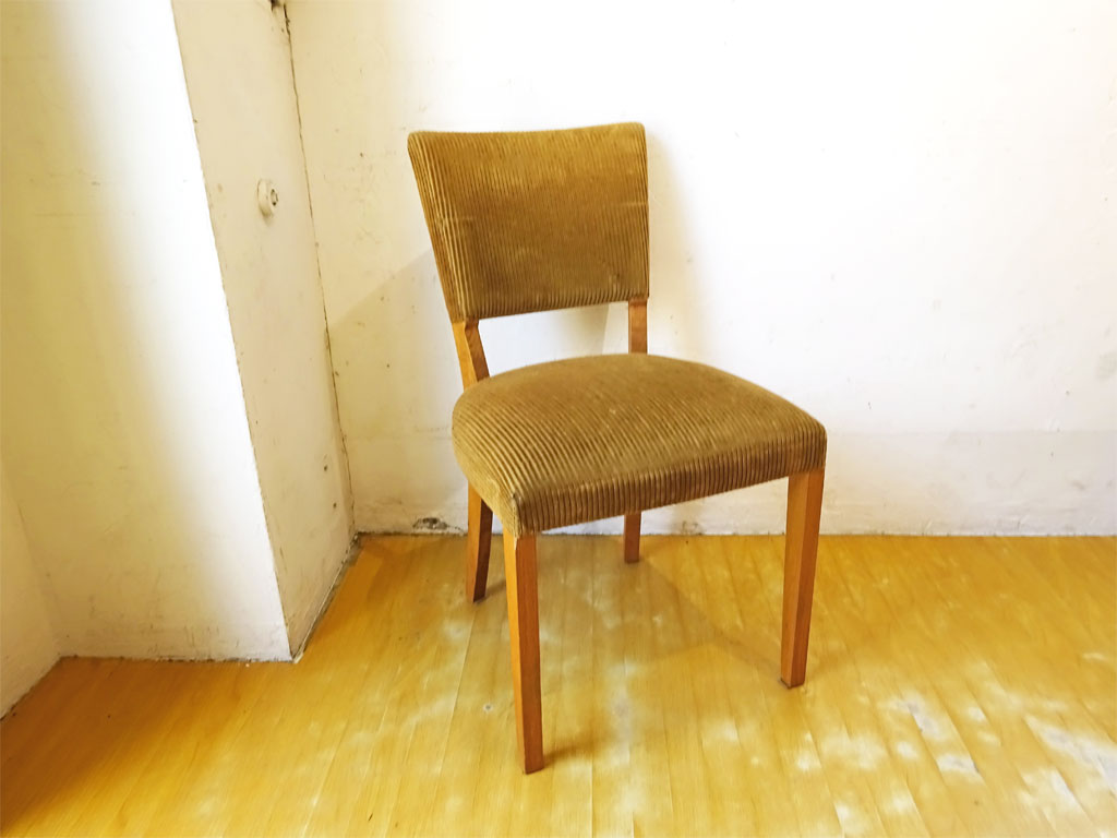 トラックファニチャー TRUCK FURNITURE エスアールチェア SR CHAIR ナラ無垢材 ×コーデュロイ生地 F-21 ・ グリーン ナチュラル 定価￥67,100- B 中古品 買い取りしました。