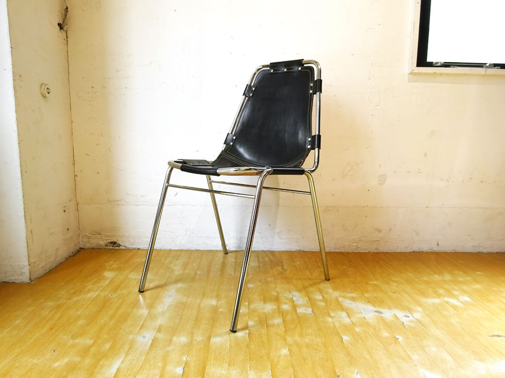 レザルクチェア Les Arcs Chair ダイニングチェア スタッキング ブラックレザー 中古品 買い取りしました。