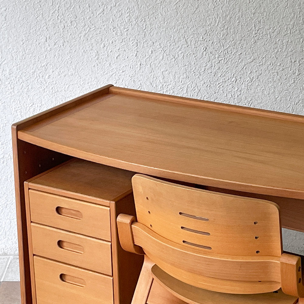 フォルミオ Formio ビーチ材 KF-01 デスク ＆ KF-02 デスクチェア ＆ KF-09 デスクワゴン 3点セット リバーシブル天板 阿久津雄一 デンマーク グッドデザイン賞 ～世代を超える、黄金の3点セット～