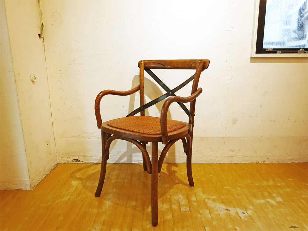 ノットアンティークス knot antiques クロスバック アーム チェア X-BACK ARM CHAIR 曲げ木 ラタンシート CRASH GATE 取扱 中古品 買い取りしました。