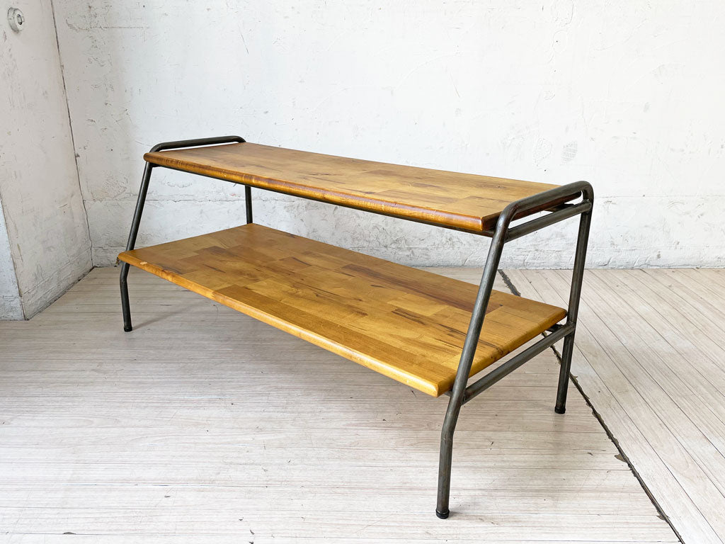 アデペシュ a.depeche コリル coryre TVボード AVボード オープンラック シェルフ 樺集成無垢材 スチール 廃番 中古品 買い取りしました。