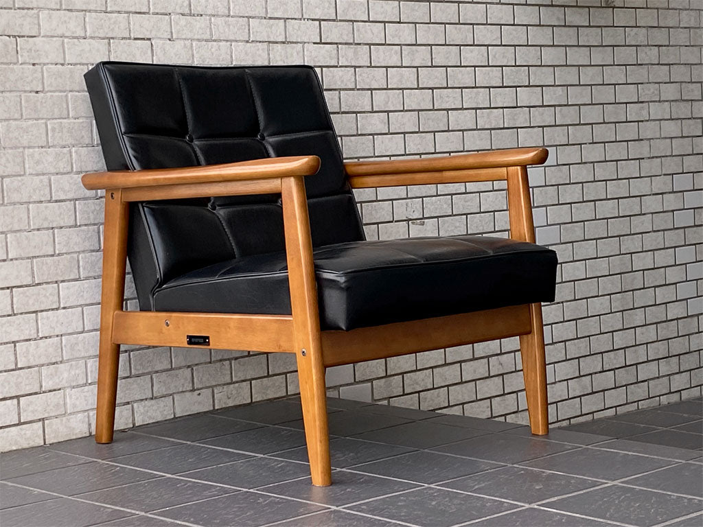 カリモク60 karimoku60 Kチェア 1シーター ソファ スタンダードブラック 60's レトロモダン ミッドセンチュリー 中古品 買い取りしました。
