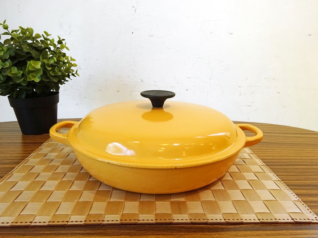 ル・クルーゼ LE CREUSET ビュッフェ キャセロール 26cm サフランイエロー IH対応 中古品 買い取りしました。