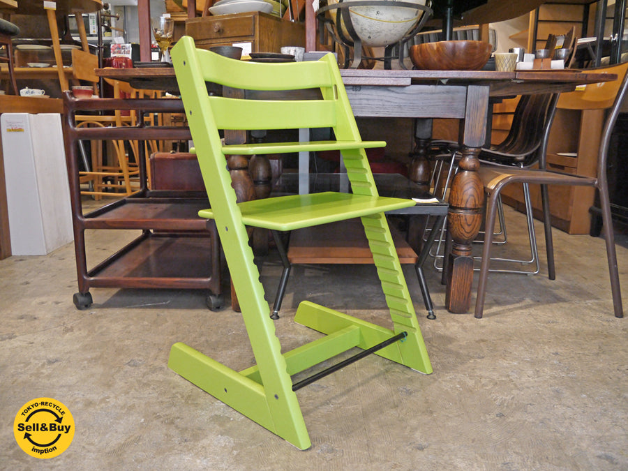 ストッケ STOKKE トリップトラップ TRIPP TRAPP チェア 新型 グリーン キッズチェア ベビーチェア 　中古品 買い取りしました！ 自由が丘店 出張買取もお任せください。