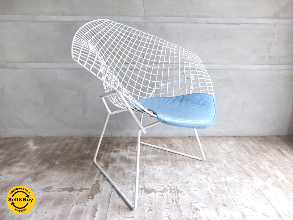 ノール Knoll ダイアモンドチェア Diamond Chair ブルークッション 付きハリーベルトイヤ デザイン 買い取りしました。学芸大学店 出張買取もお任せ下さい。