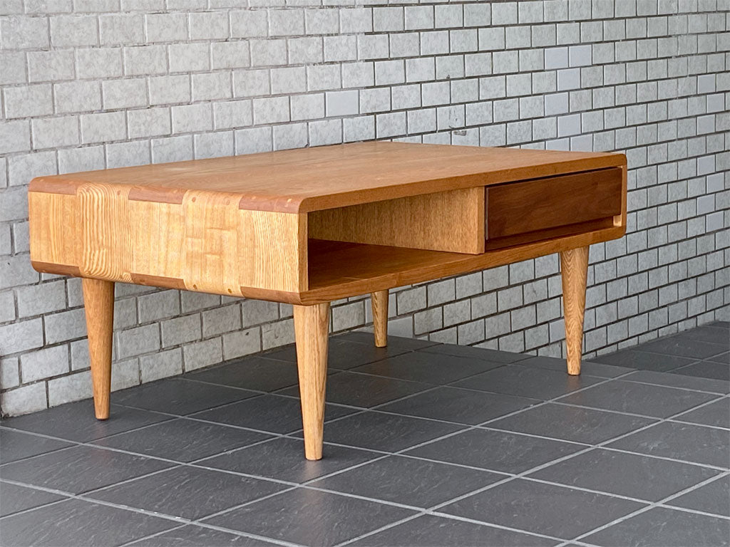 アクタス ACTUS シンフォニー Symphony コーヒーテーブル リビングテーブル タモ材×ウォールナット材 幅85cm 北欧スタイル 中古品 買い取りしました。