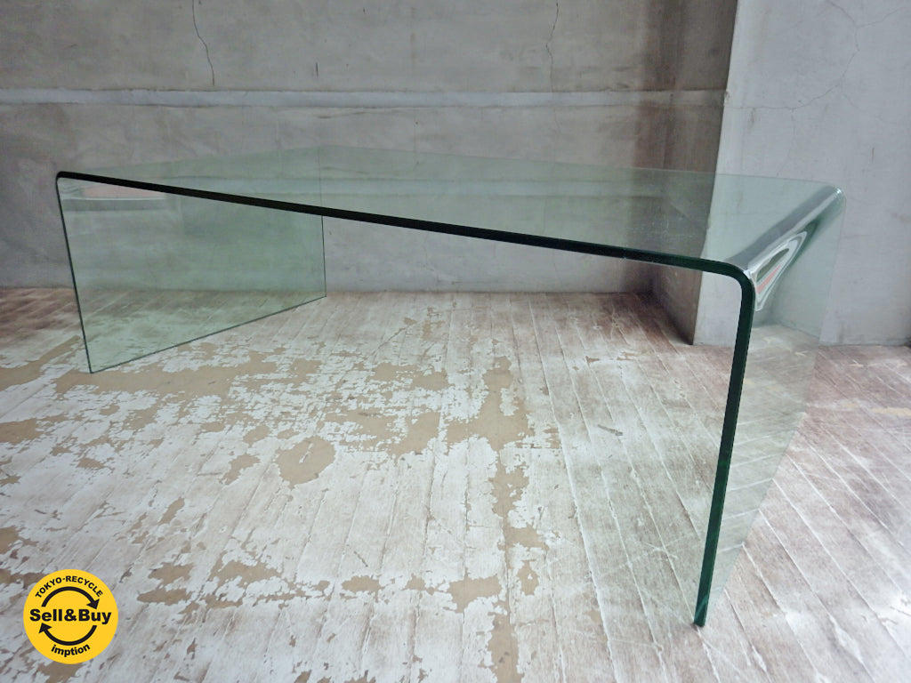 コンチネンタルファニチャー Continental Furniture サターン SATURN ガラスローテーブル 幅120cm IDC大塚家具取扱い  中古品 買い取りしました。学芸大学店 出張買取もお任せ下さい。