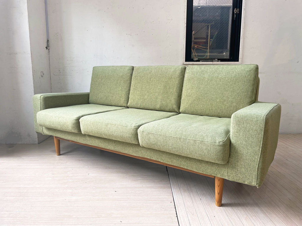 モモナチュラル MOMO Natural パトル PATORU W CUSHION 3P ソファ 3人掛け グリーン系ファブリック カバーリング 北欧スタイル 中古品 買い取りしました。