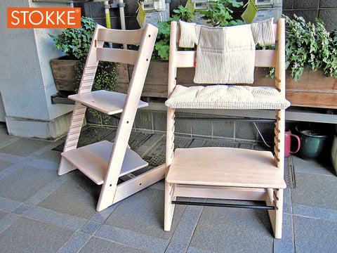 ノルウェー STOKKE / ストッケ社 ベビー&キッズチェアの元祖！ 新型 『 TRIPP TRAPP / トリップトラップ 』 人気WWカラー ～ 取説・別売りOPクッション&背もたれ付きとノーマルの2点ご紹介！ ～