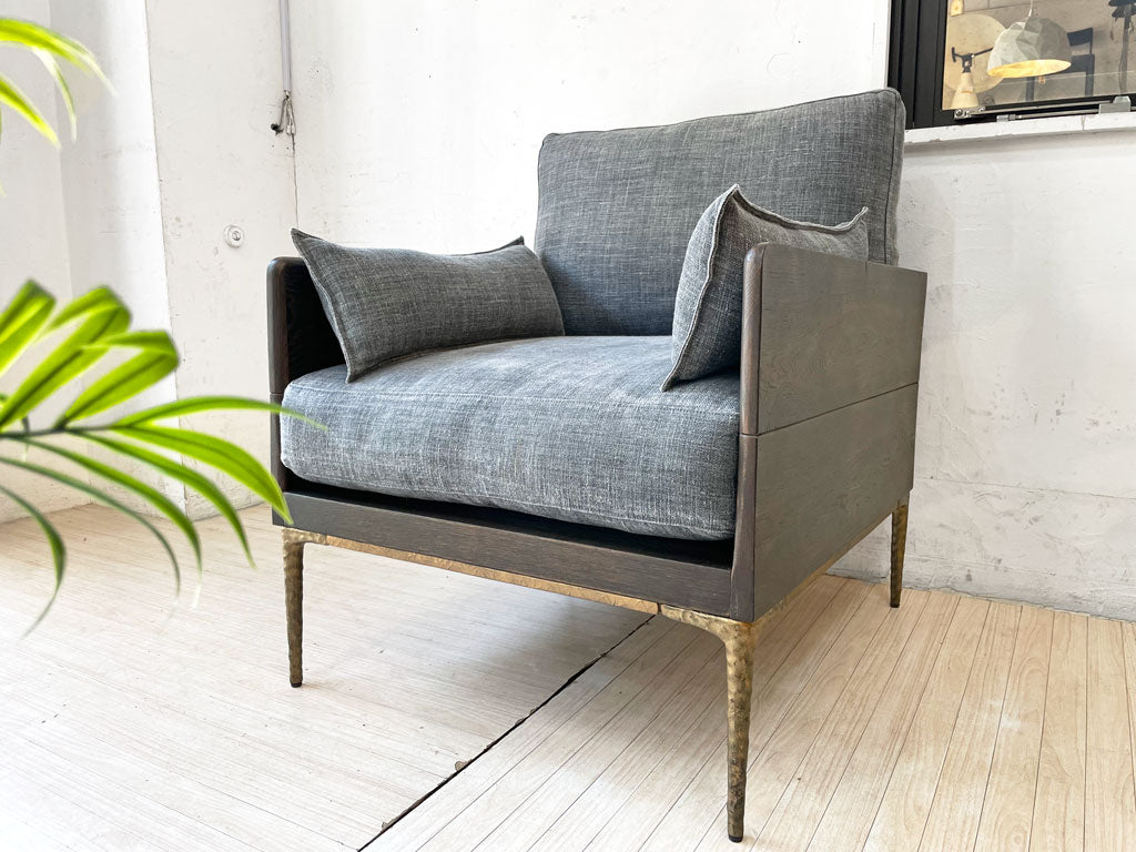 スクエアルーツ SQUARE ROOTS クル アームチェア KULU ARMCHAIR オーク無垢材×アイアン シアードオークカラー アスプルンド取扱い 参考定価￥154,000- 廃番 中古品 買い取りしました。