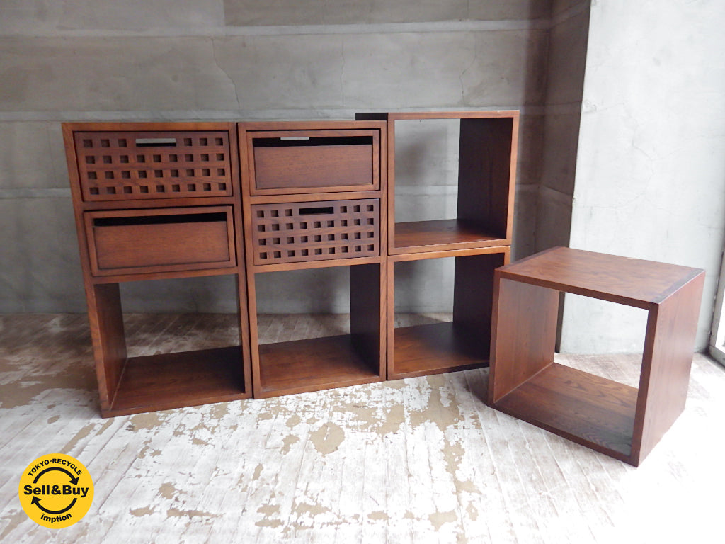 エーフラット a.flat 1ユニットキューブ 2ユニットキューブ  ウッドドロワー 無垢材 　中古品 買い取りしました。学芸大学店 出張買取もお任せ下さい。
