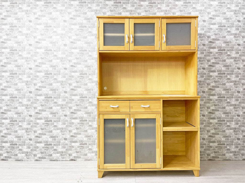 モモナチュラル Momo Natural ランド LAND キッチンボード タイルトップ レンジボード 食器棚 W112cm 中古品 買い取りしました。