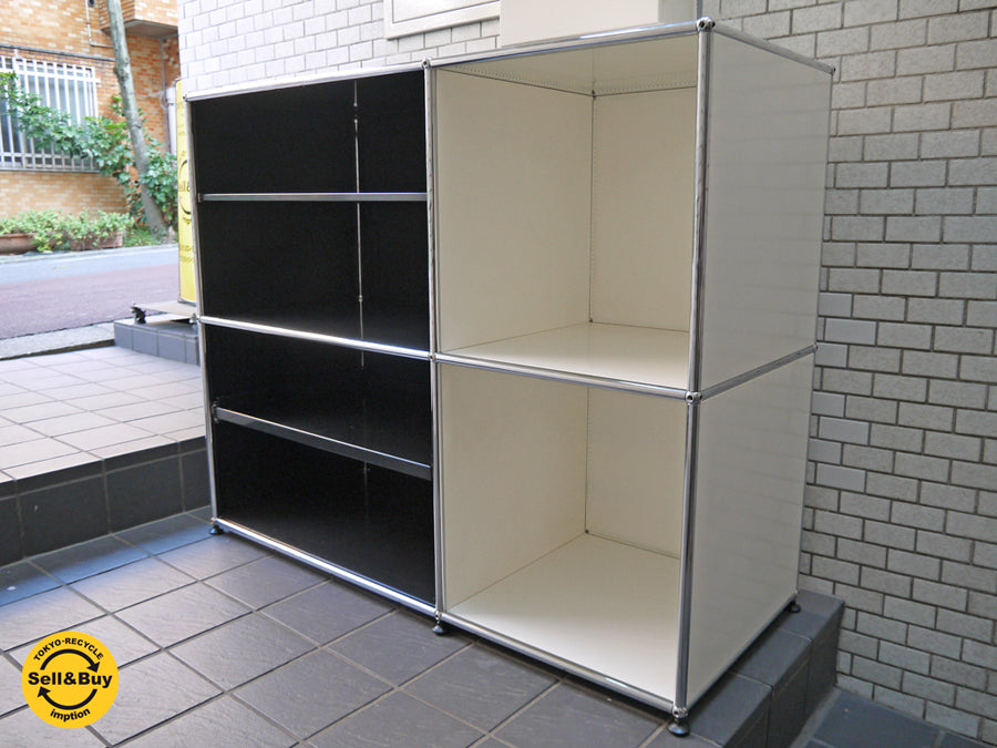 ハラーシステム USM Modular Furniture カウンターキャビネット サイドキャビネット エクステンションシェルフ棚 ブラック＆ホワイト　中古品 買い取りしました！ 自由が丘店 出張買取もお任せください。