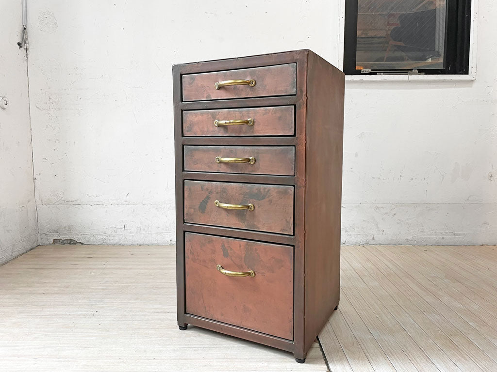 デカール DECAL ディーストック D.Stock スモールチェスト 5ドロワー アンティークコッパー インダストリアルデザイン 中古品 買い取りしました。