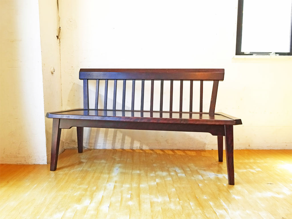 北海道民芸 2人掛け ダイニング ベンチチェア 長椅子 和モダン 樺材 バックレスト 幅125ｃｍ 中古品 買い取りしました。