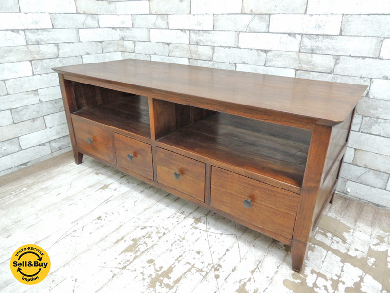 アジアン家具 アジアンチーク無垢材 アンティーク調 AVボード W114cm　中古品 買い取りしました。祖師谷大蔵店 出張買取もお任せ下さい。