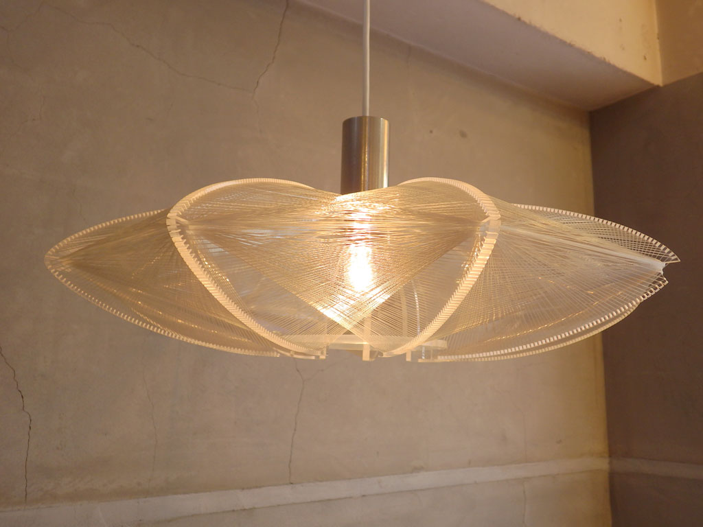 Sompex社 ドイツ ビンテージ ストリングスランプ Strings Lamp ペンダントライト アクリル x テグス 九角形 60's～70's 中古品 買い取りしました。