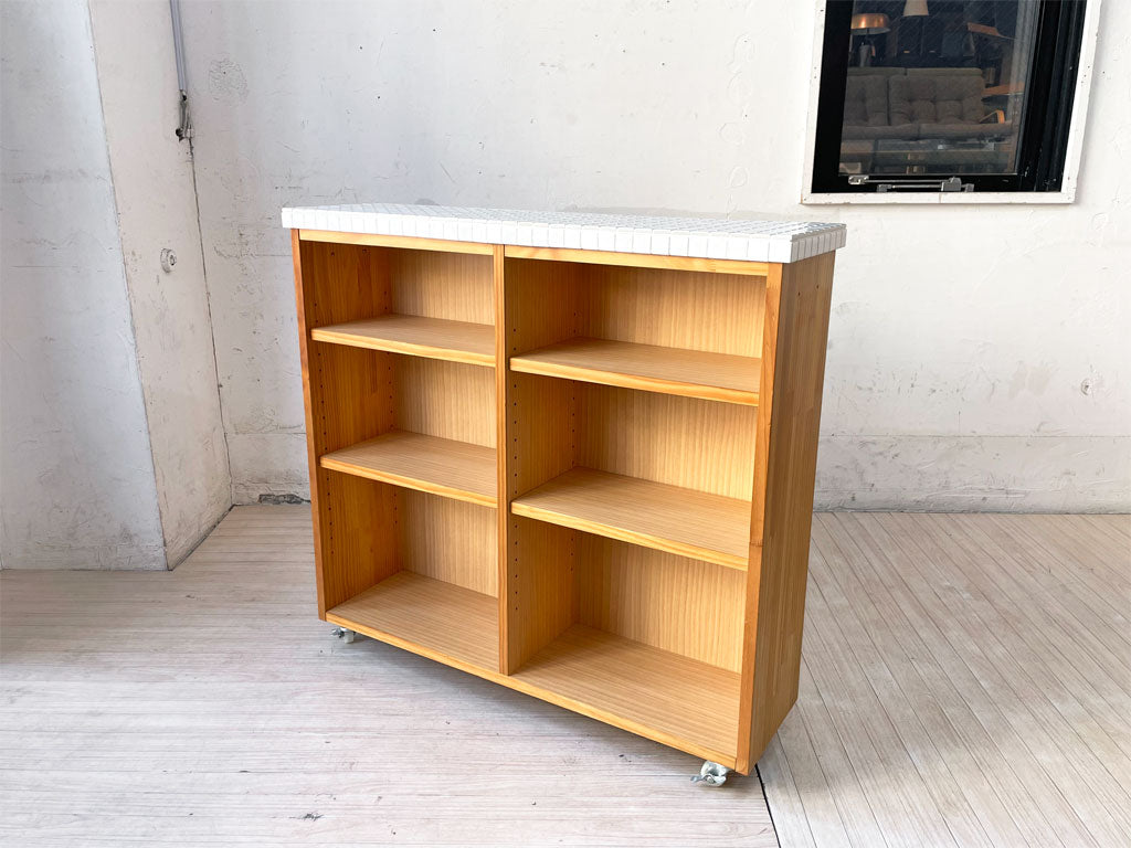 モモナチュラル Momo Natural ランド LAND モザイクタイルトップ パイン材 キッチンワゴン オイル仕上げ ナチュラルスタイル 廃盤希少 中古品 買い取りしました。