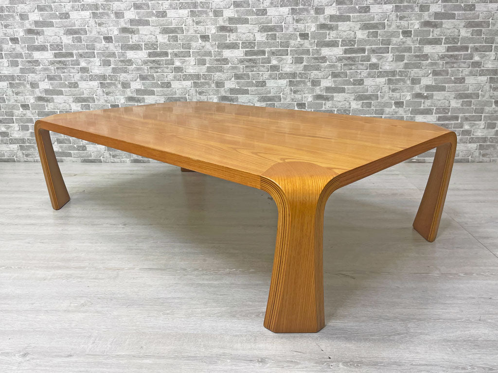 天童木工 TENDO プライウッド 座卓 ローテーブル ケヤキ材 乾三郎デザイン W121cm 和モダン 中古品 買い取りしました。