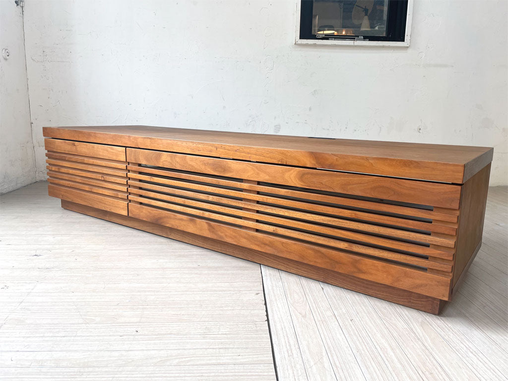 野中木工所 ジャギー Jaggy AVボード ローボード ブラックチェリー材 プッシュドア式 スリット モダンスタイル 参考定価 \180,180- 買い取りしました。