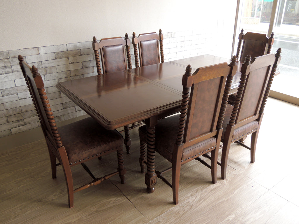 マルニ木工 maruni ツイストレッグ  ダイニングテーブルセット 伸長式 クラシカル オールドマルニ ヨーロピアンスタイル  中古品 買い取りしました。